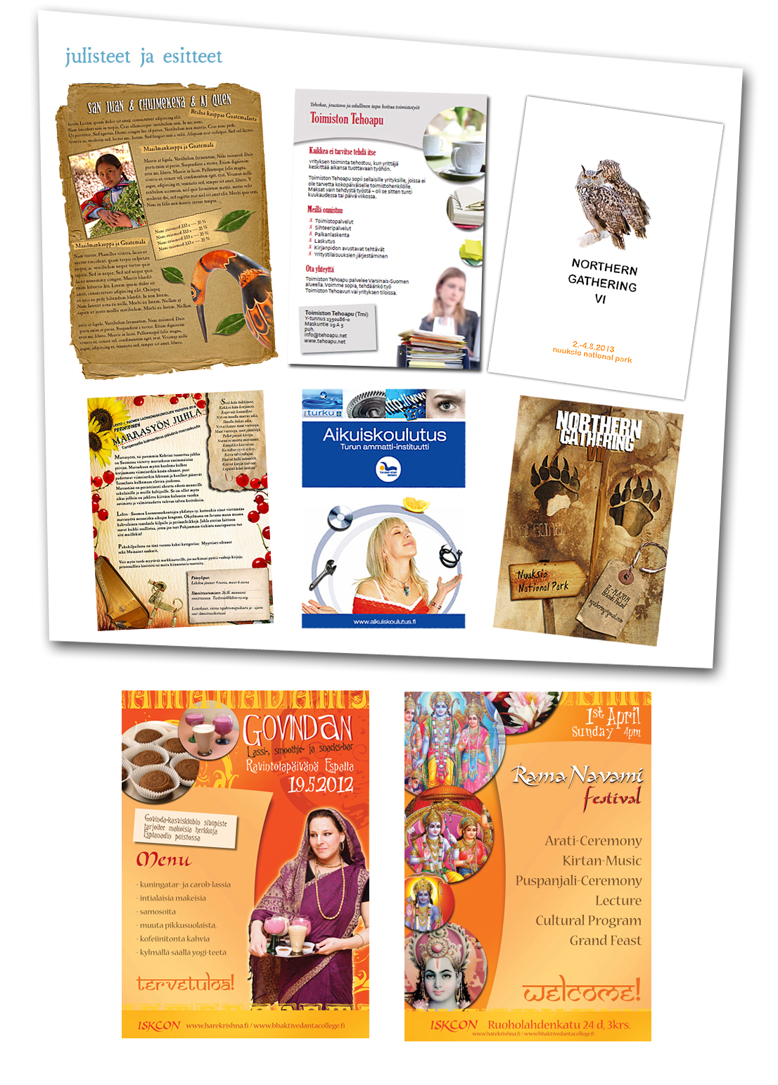 julisteet, julistesuunnittelu, graafinen suunnittelu, työnäyte, portfolio